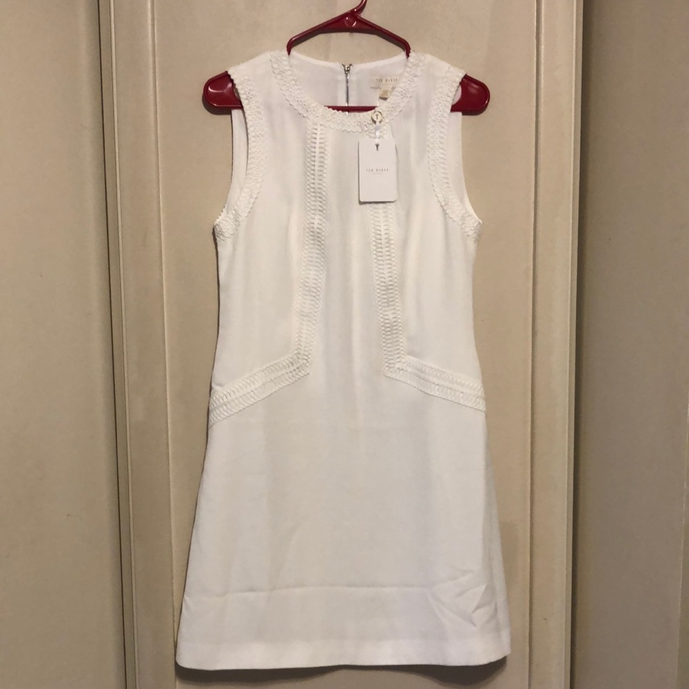 NEW Ted Baker SIEERA ivory shift tunic dress size 8-10 $295